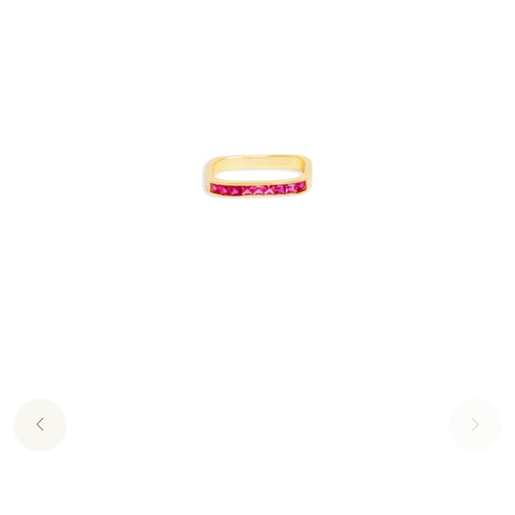 THE PINK RUBY BAR RING size 7 - Picture 3 of 5